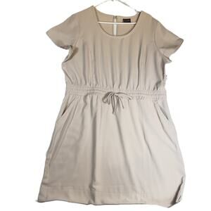 32 Degrees COOL Dress Woman's XL Peasant Elastic Waist Just Above Knee ~37" L